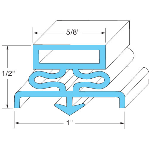 Traulsen SER-37698-00 Door Gasket Snap-In 29-3/16" X 73-1/2" Gray