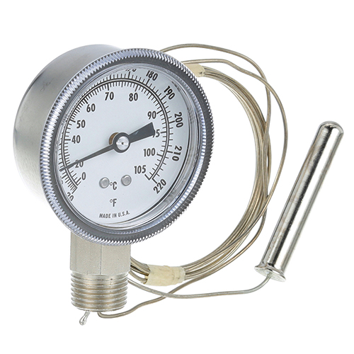 Adamation 70-2470-613 Thermometer 2-7/8" 1/2" MPT 20&deg;F-220&deg;F 96" CAP