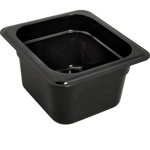 Carlisle Foodservice 3068403 Pan,Food , 1/6 Size,4"D,Black Poly