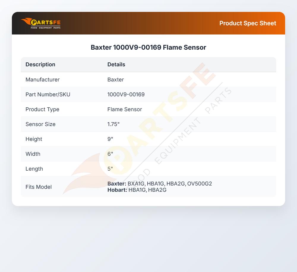 Baxter 1000V9-00169 Oven Flame Rod Sensor