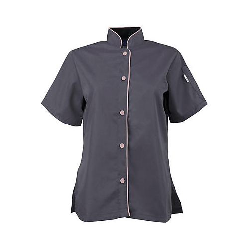 Allpoints 2127SLPKXS KNG XS Active Chef Shirt Womens Slate/Pink SS