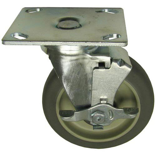 Alto-Shaam CS-2026 Swivel Plate Caster W/Brake Grey Polyurethane 5" DIA