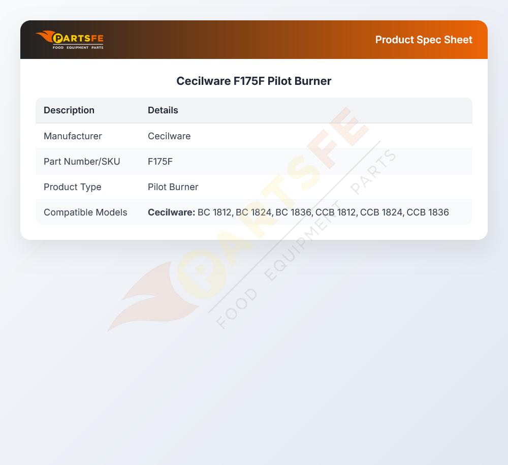Cecilware F175F Pilot Burner