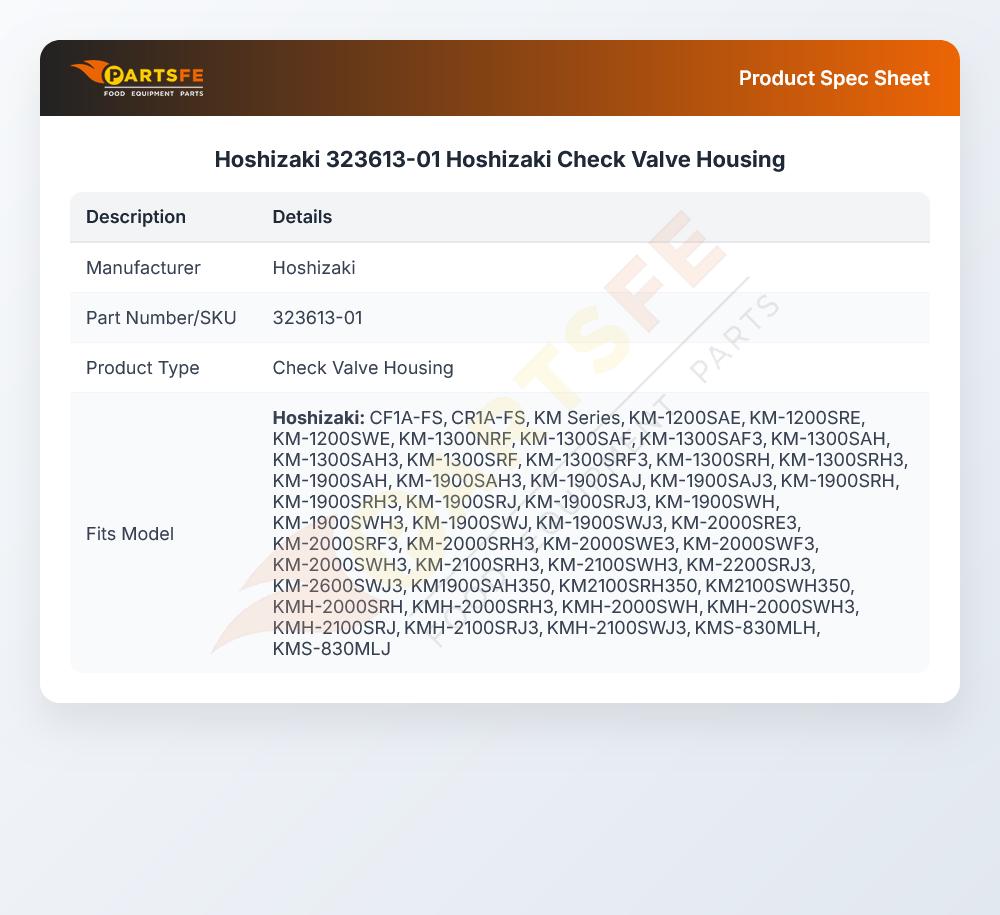 Hoshizaki 323613-01 Drain Valve Housing