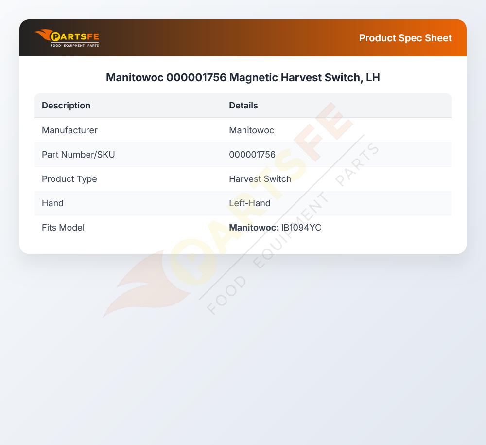 Manitowoc 000001756 Ice Machine Magnetic Harvest Switch Left Hand