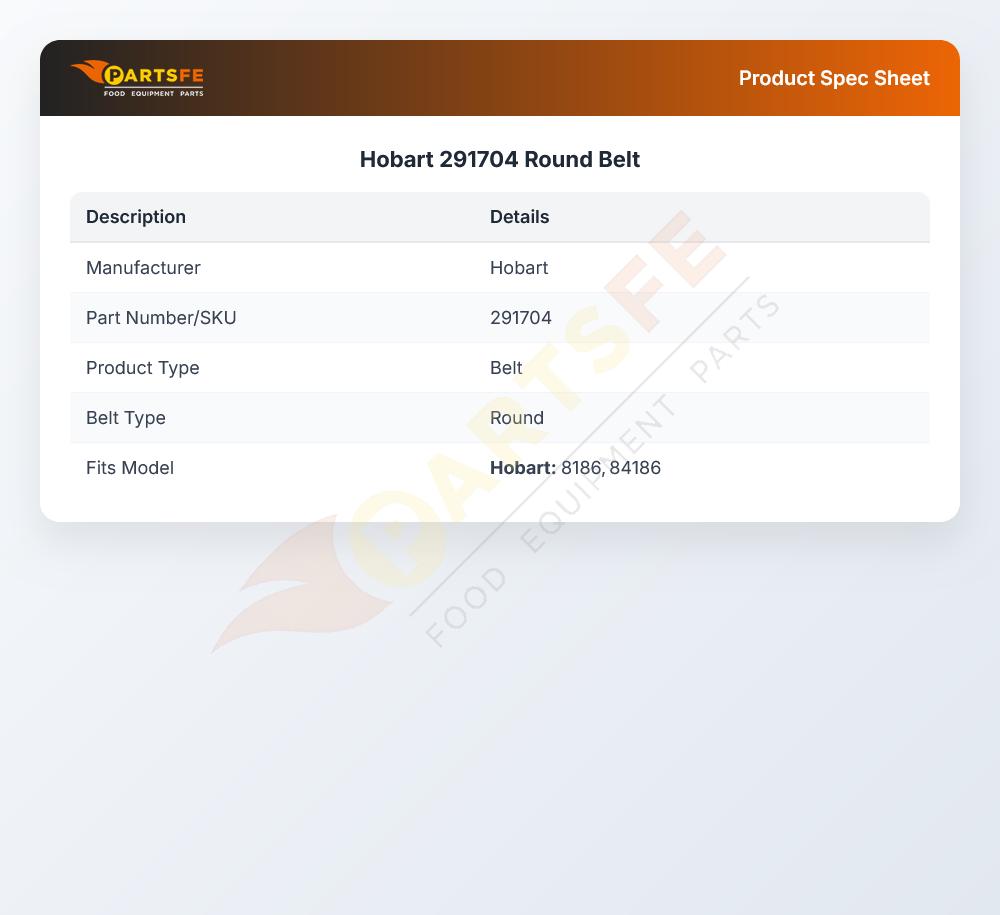 Hobart 291704 Round Belt
