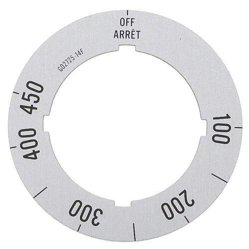 Garland G02725-14 Range Dial Insert Off-100&deg;F-450&deg;F