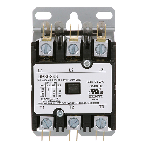 Lang LG2E30700-06 3 Pole Contactor, 40 AMP, 24V