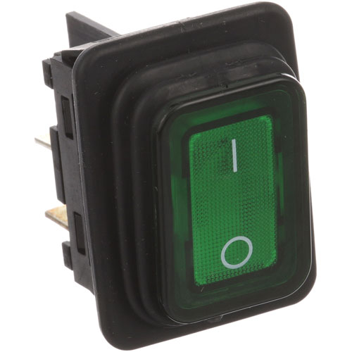Cadco 9032 Rocker Switch DPST Green W/ 4x 1/4" Tabs ON/OFF 16A/125VAC