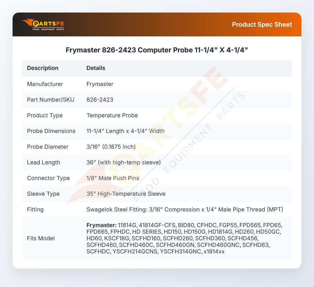 Frymaster 826-2423 Fryer Probe Assembly