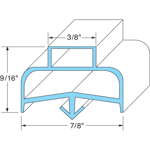 Delfield 1701062 Door Gasket 7-1/8" X 29"