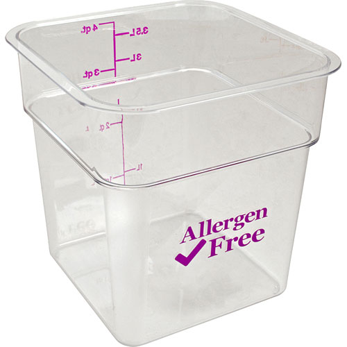Cambro 4SFSCW-441 4 Qt Camsquare Container Allergen-Free Storage