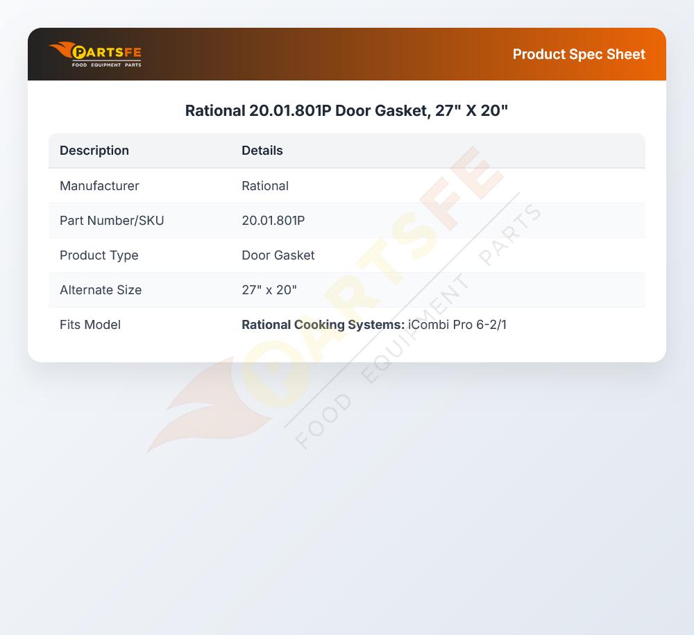 Rational 20.01.801P Door Gasket SCC 62