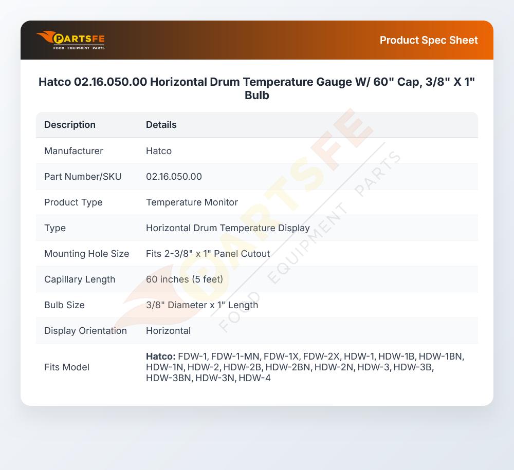 Hatco 02.16.050.00 Temperature Display