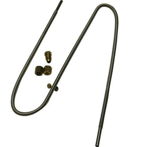 Dormont T3-KIT-30 3/16" X 30 " Flex Tube Kit W/ Fittings for Gas & Pilot Lines,1 Flex Tube, Compression Nuts, 1Male Breakaway Fitting