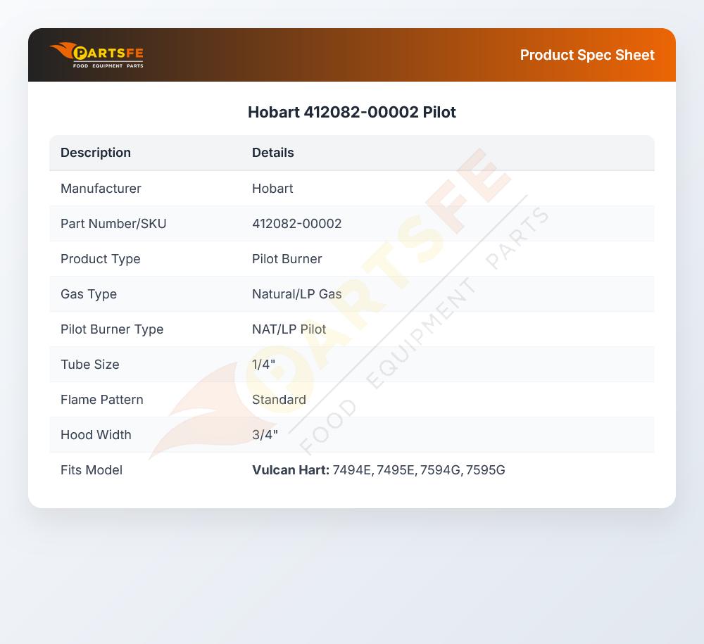 Hobart 412082-00002 Pilot