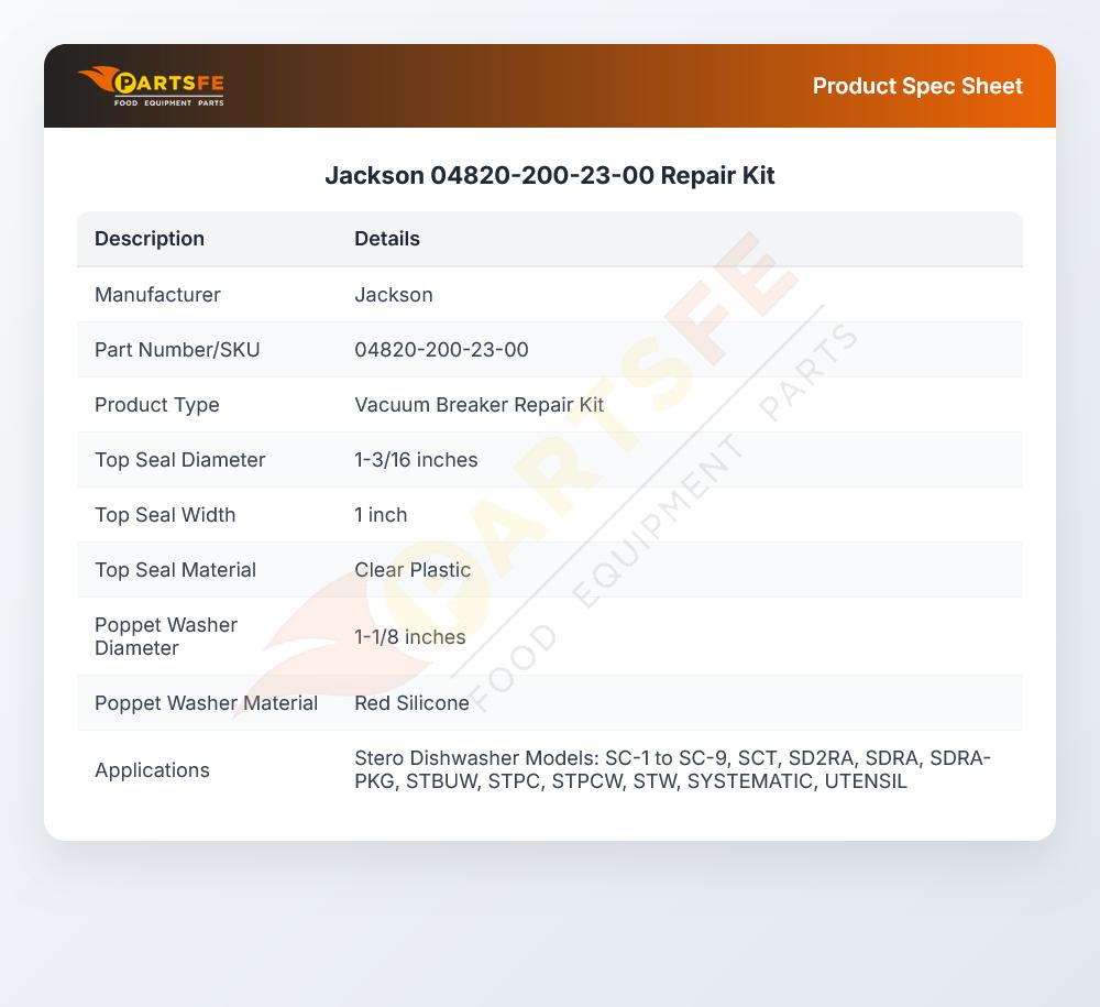 Jackson 04820-200-23-00 Repair Kit