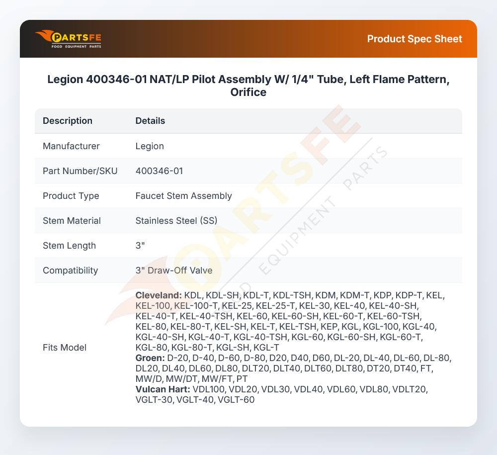 Legion 400346-01 Stem Assembly 3"