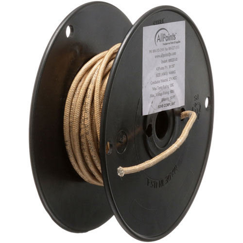 Allpoints 381297 14G High-Temp Wire, 50ft, 600V, 842&deg;F
