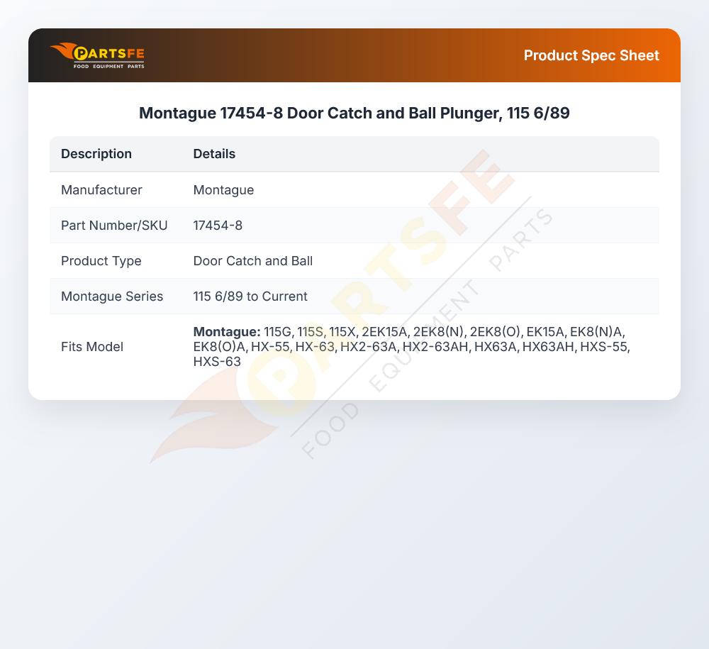 Montague 17454-8 Door Catch and Ball Plunger, 115 6/89
