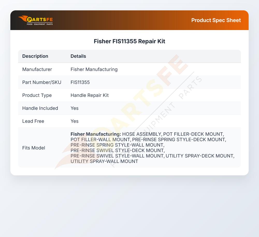 Fisher FIS11355 Repair Kit