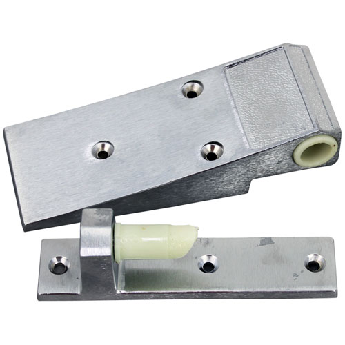Kolpak KLP23600-1075 Refrigerator Reversible Cam Lift Hinge - Brushed Chrome Finish 8" Long OD, 7" Wide OD