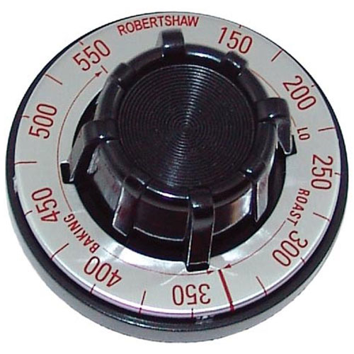 Garland GL1314003 Flat Down Thermostat Knob 2-1/2" DIA, ROBERTSHAW-150-550F, "D" MOUNT .290"