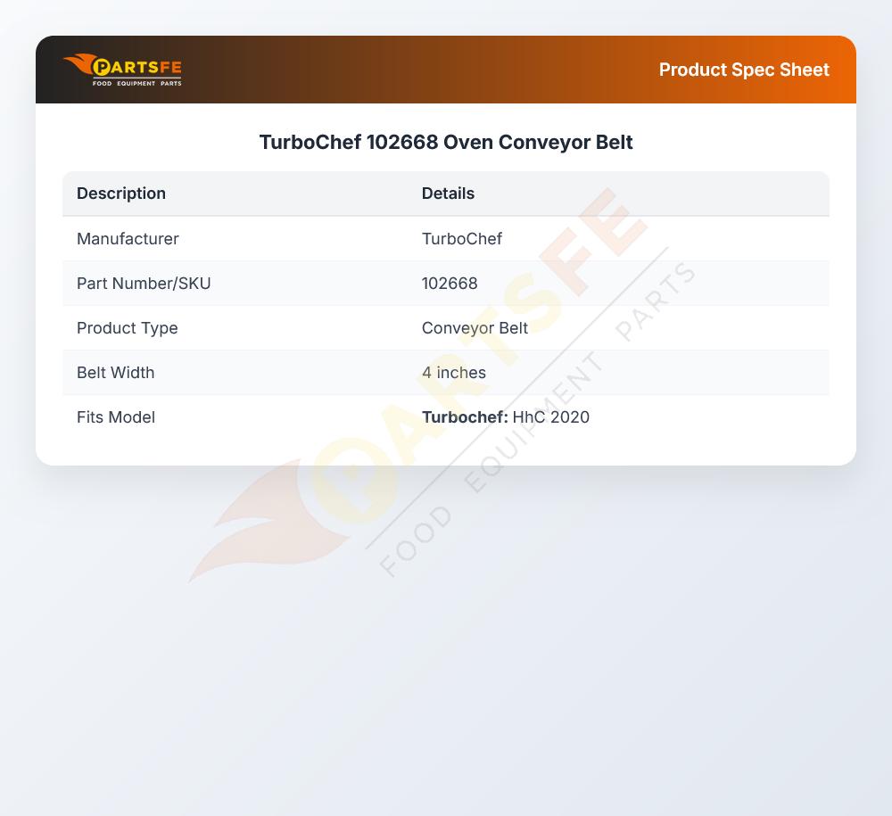 TurboChef 102668 Oven Conveyor Belt
