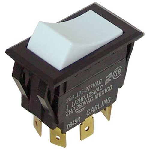 Intermetro TIGL721-1S-WH-FN-BLK Rocker Switch White
