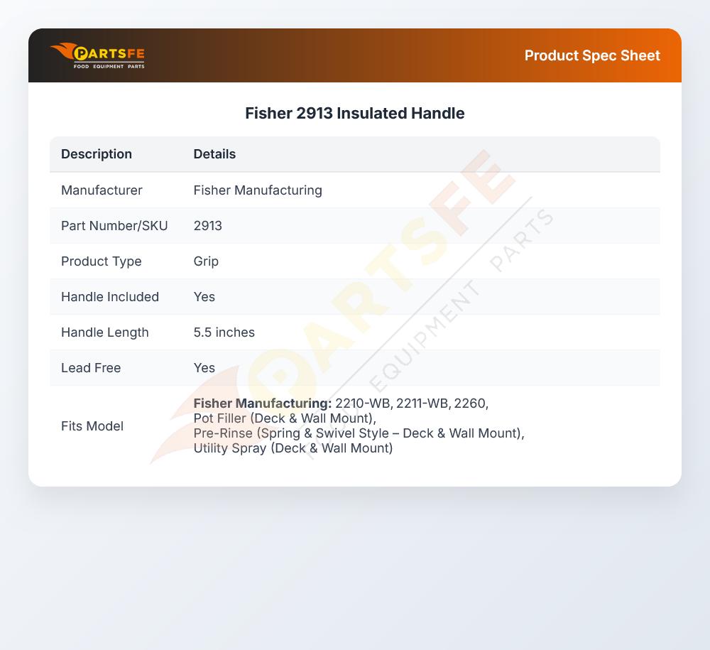 Fisher 2913 Insulated Handle