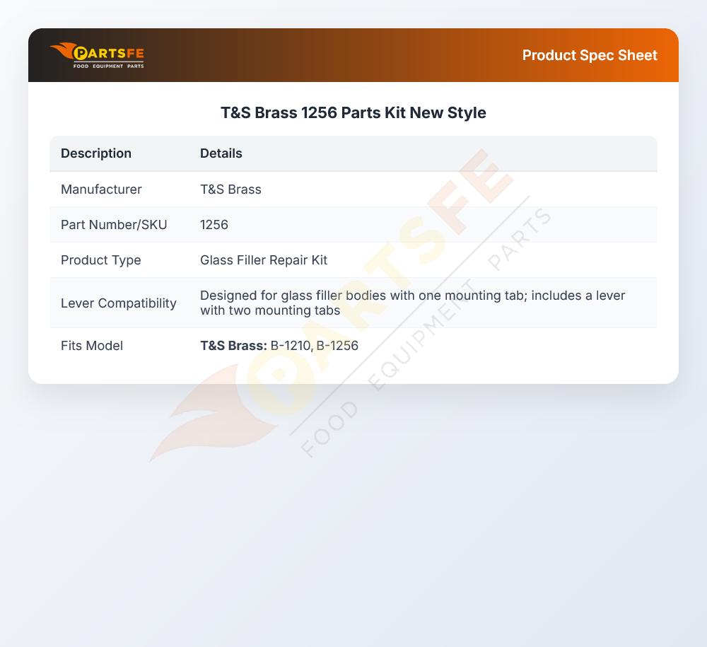 T&S Brass 1256 Parts Kit New Style