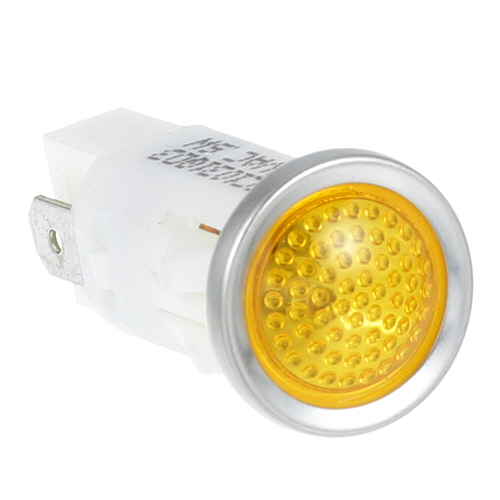 Hatco 2.19.152 Amber Signal Light 250V W/ 1/2" Hole Fit, 3/16" Tabs