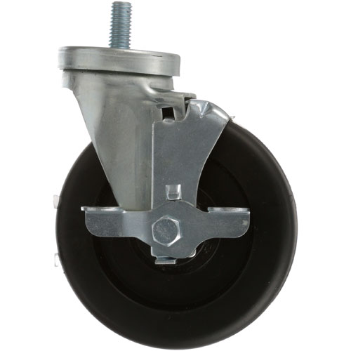 TRUE E830221 Refrigerator 5" Black Stem Caster W/ Brake & 1/2-13 Stem