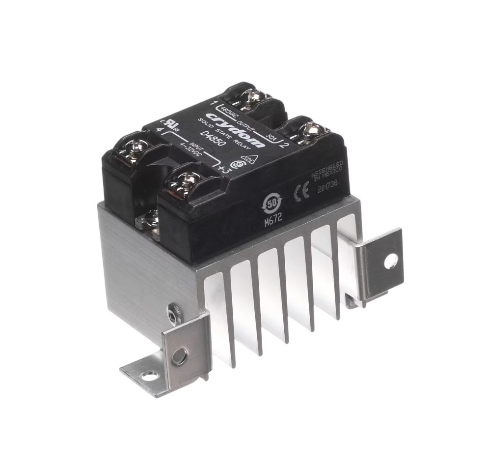 Nu-Vu 50-1571 Solid State Relay Assembly Heat Sink 480 VAC 4-32 VDC 50A
