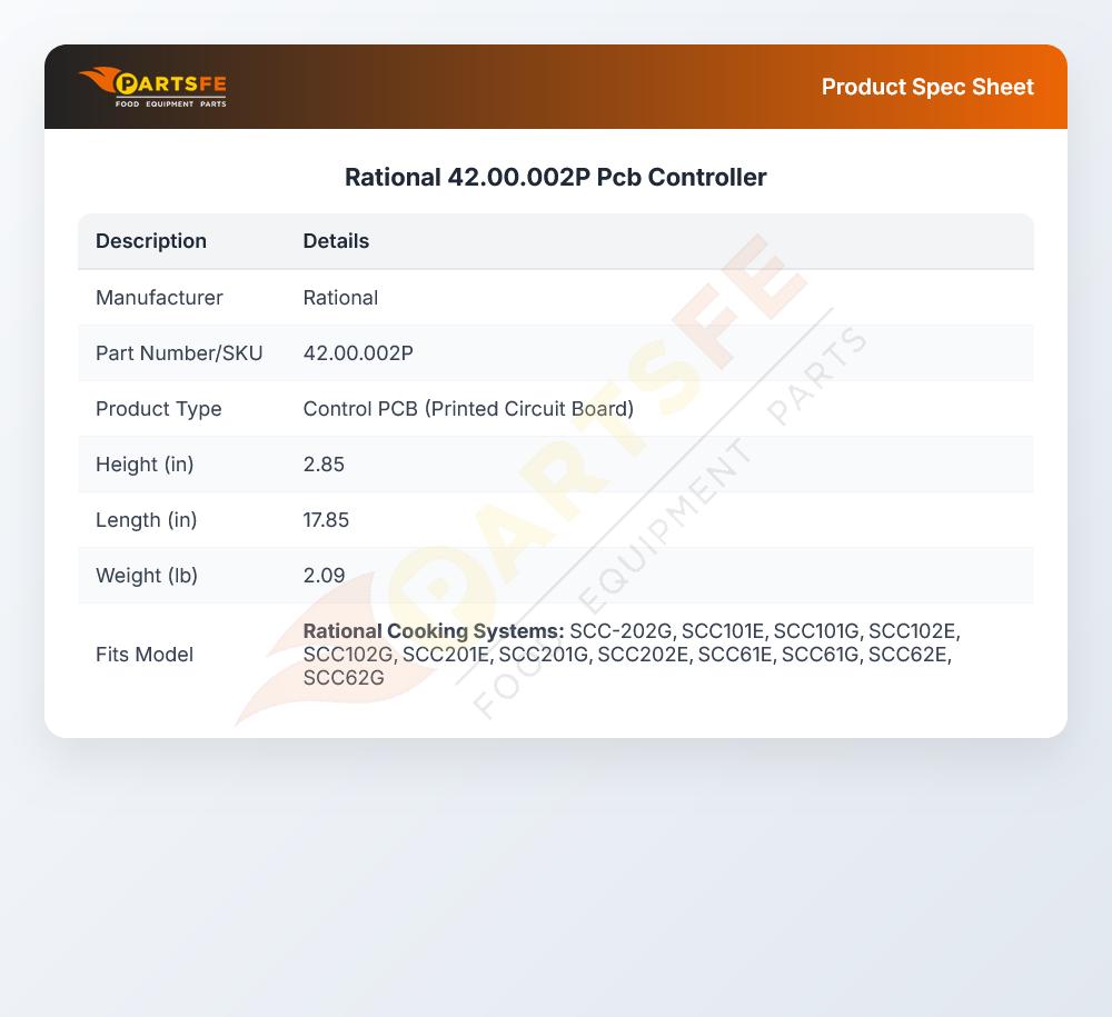 Rational 42.00.002P Combi Oven PCB Controller