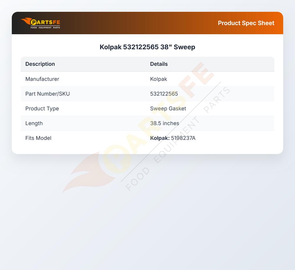 Kolpak 532122565 38" Sweep